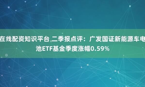 在线配资知识平台 二季报点评：广发国证新能源车电池ETF基金季度涨幅0.59%